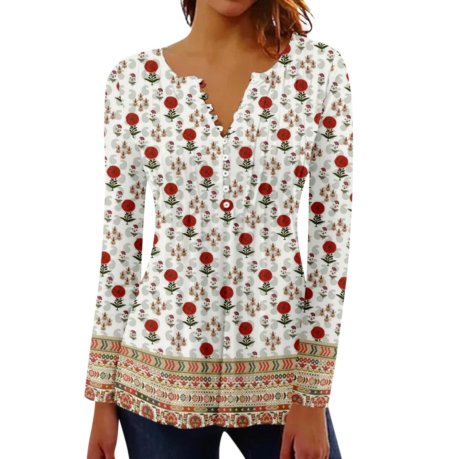 

Женский плиссированный топ на пуговицах с ретро цветочным принтом M бежевый