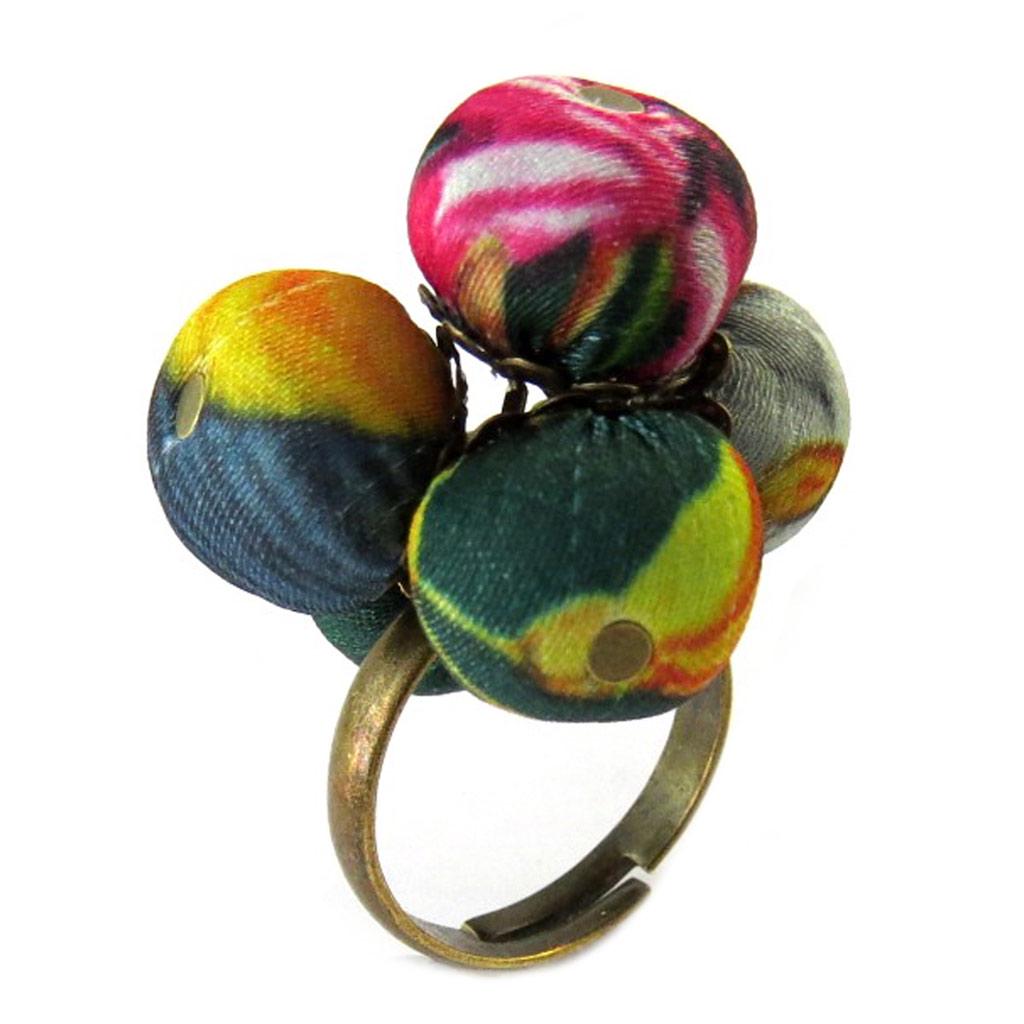 Les Trésors De Lily [P1665] - Bague artisanale 'Les Antoinettes' vert multicolore (fait main)