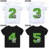 Football Number Bow Print Funny Boys Clothes 1 2 3 4 5 6 7 8 9 Years Birthday Soccer Cartoon Kids T Shirt Baby Girls TShirts
