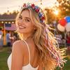 Glitter Star Headband, 4th of July Patriotic Party Celebration Tassel Headband, Women Masquerade Prom Festival Cocktail Hair Accessories