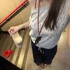 Dog Paw Full Print One-word Slanted Shoulder Short-sleeved T-shirt Women's Summer New Design Sense Niche Chic Sweet and Spicy Top