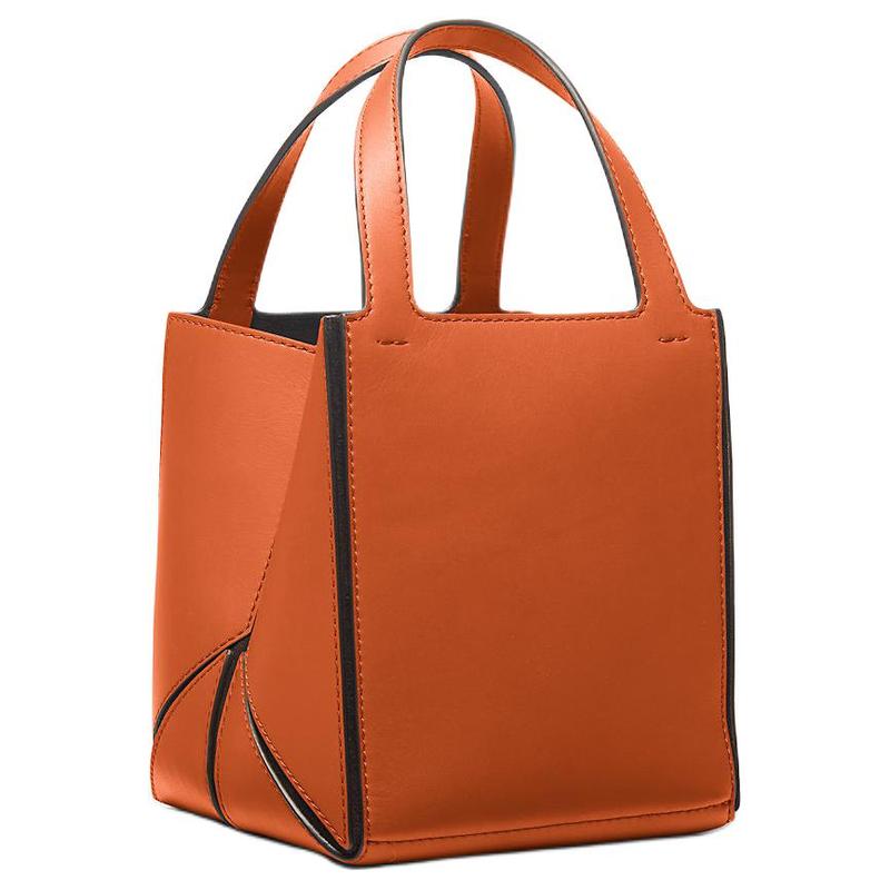 Michael Kors Jordi Brand Letter Logo Tote Bag Leather Handbag Small Women's Orange