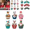 Christmas Cake Embellishment Set Paper Flags With Insert Cards For Festive Decor