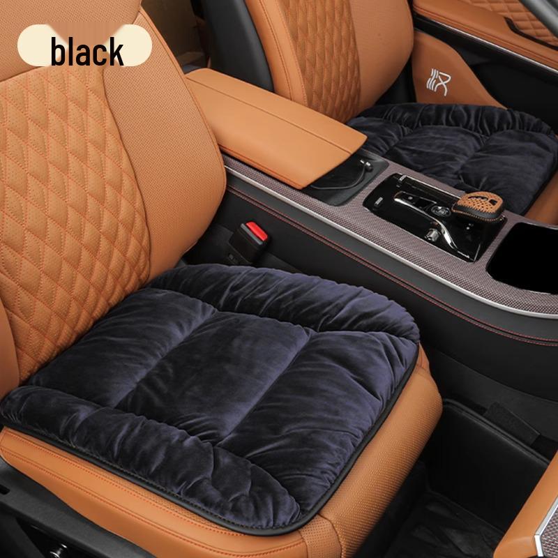 Winter Plush Car Seat Cushion Set: Thickened Warm Three-Piece Short Plush for Rear Row