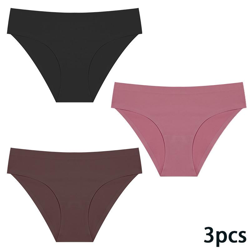 FINETOO Culotte sans couture et sans trace pour femmes, sous-vêtements de couleur unie, Sexy, taille basse, Lingerie douce et confortable, couleur Maillard