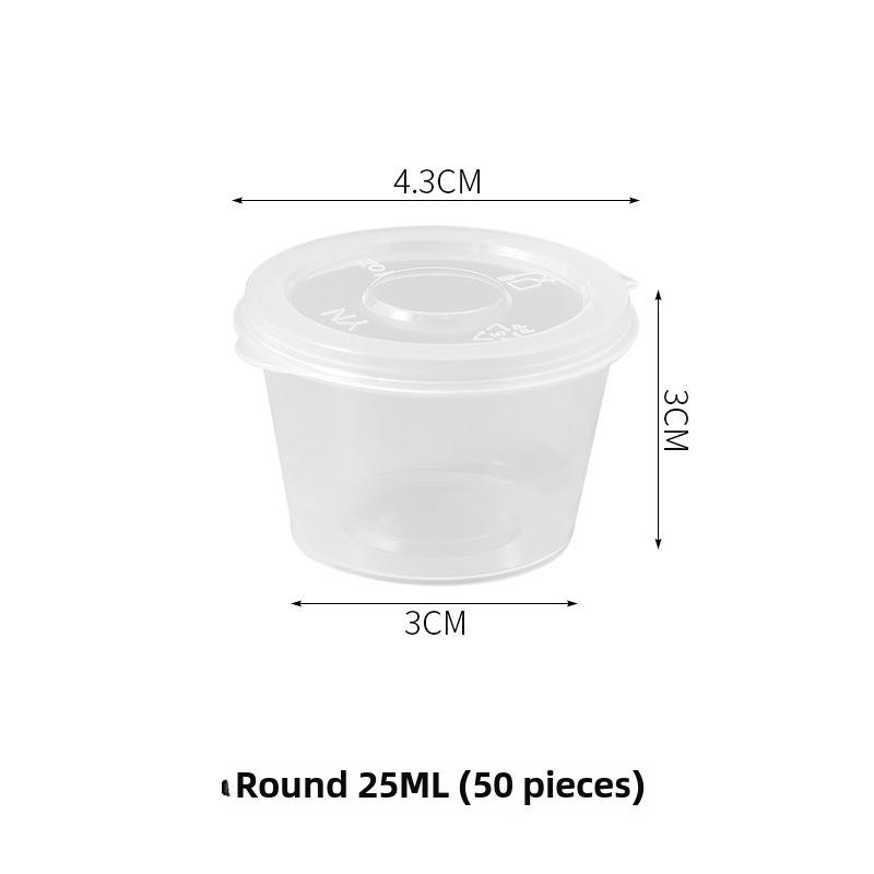 

Одноразовые порционные коробки из полипропилена для фруктов, приправ и заморозки, круглые и квадратные 25ml 50 Pack
