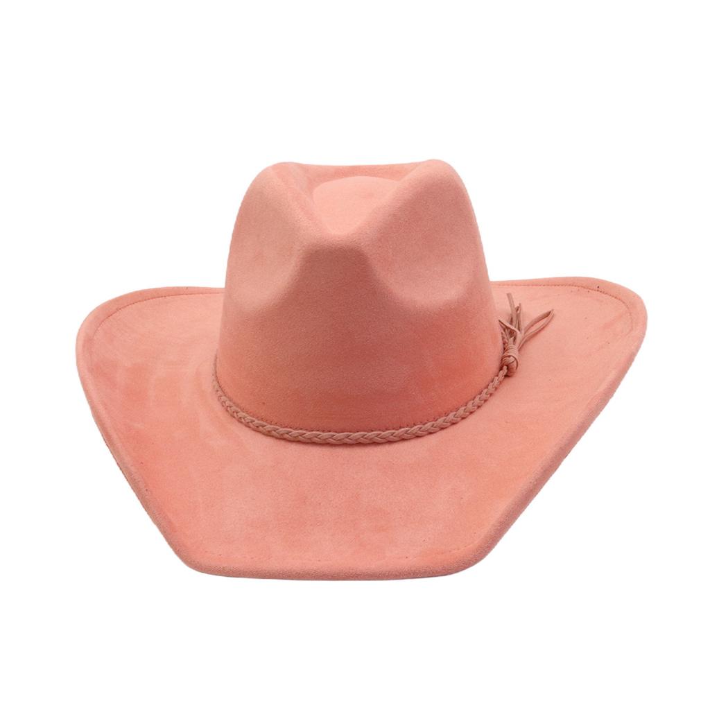 Suede 9.5cm Large Brim Classic Western Cowboy Fedora Hat Men's and Women's Cowboy Hats Fashion New Cowboy Hats