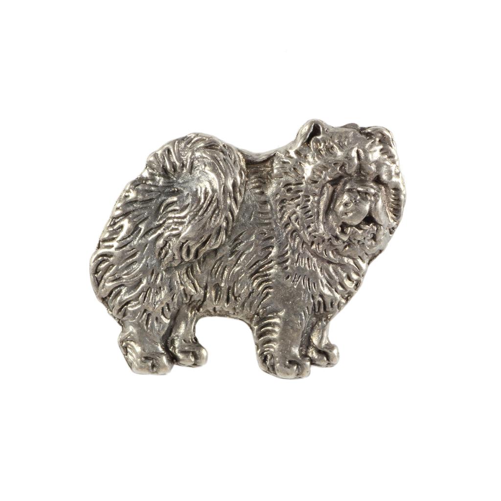Chow Chow - Broche de cachorro banhado a prata, alfinete elegante, decoração de lapela de jaqueta da marca Art-Dog