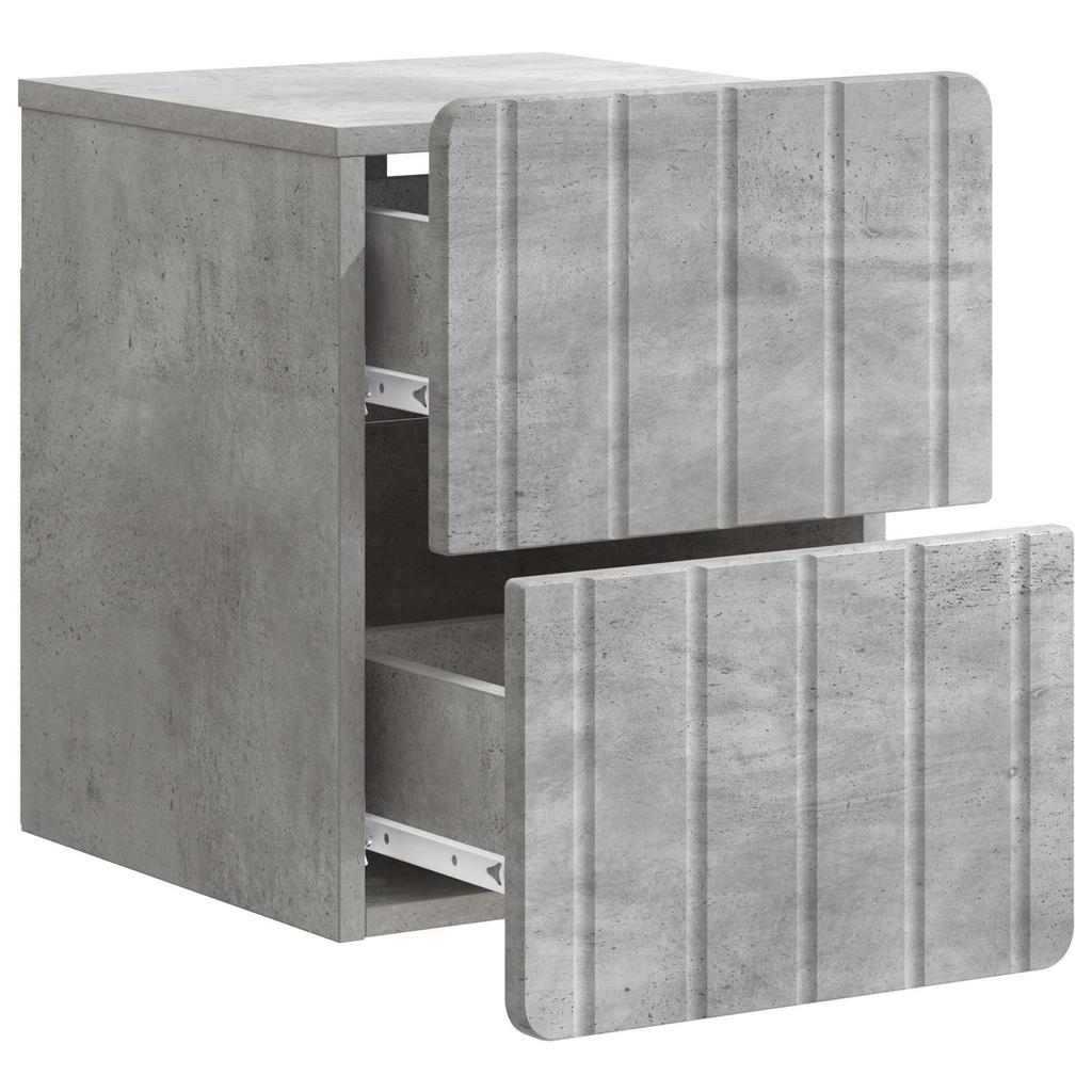 Wall Mounted Nightstand Concrete Grey 33 x 34.5 x 43 cm