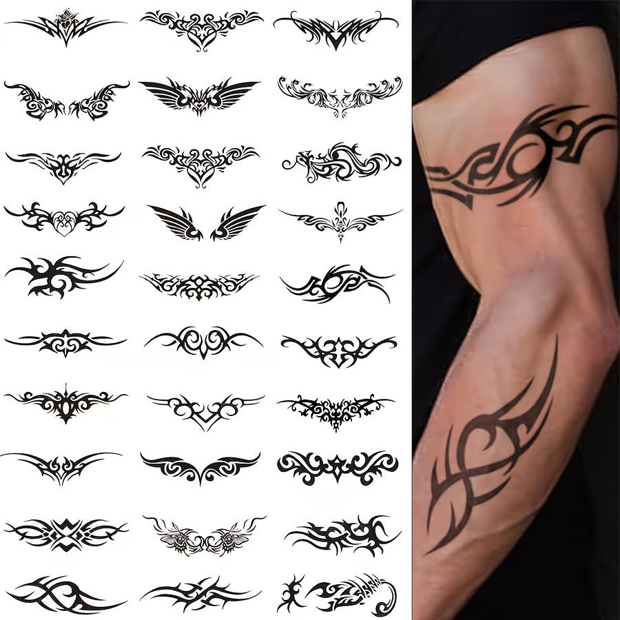 Charm Tattoo Stickers Temporary Tattoo Fake Tattoo Black 30 Sheet temporary tattoo Waist Body Men Women