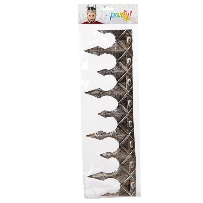 Středověká latexová stříbrná koruna pro krále nebo královnu - ATOSA - Žena - 15 cm celková výška - Vnitřní