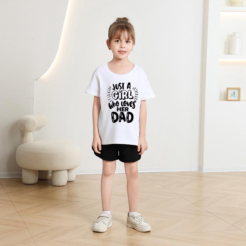 Children T-shirt 2-13Y Loose-fit Casual O-Neck Short-sleeve T-shirt Letter Printed Kids 100% Cotton Clothes Tops