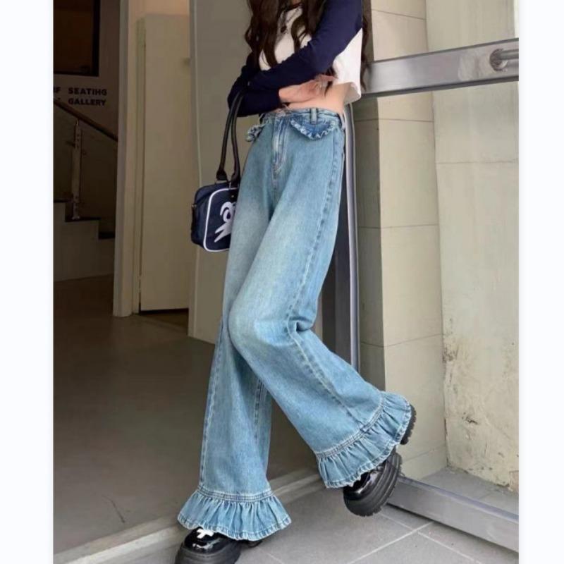 Women's Fashion Casual Solid Color Print High Waist Trousers Pants & Capris