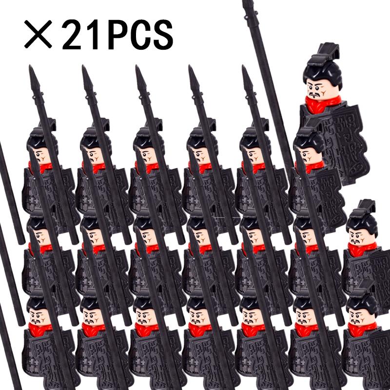 21PCS Medieval Military Soldiers Army Figures Armor Guard Warriors Archer Knights Building Blocks Bricks Toys for Kid Gifts