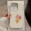Roztomilý vzor želvy a hvězdice s květinami, texturou jako liči, pouzdro na telefon, vhodné pro telefony řady iPhone 17, 16, 15, Plus, Pro, Max - Ideální pro darování