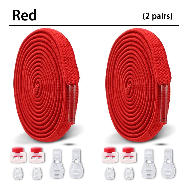 1Pair/2Pair NEW Elastic Shoe Laces Flat Shoelaces Without Ties Kids Round Snap Lock  Adult Quick Shoelace Shoe Accessories