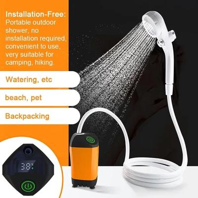 Outdoor Camping Shower Portable Electric Shower Pump IPX7 Waterproof with Digital Display for Camping Hiking Backpacking Travel Beach Pet Watering