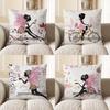 Home Decor Fairy With Flower Dress And Butterfly Pillow Cover Pattern Cushion Cover Suitable For Sofa Bedroom Car Pillow Cover