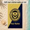 Beach TowelPortsmouth FC Custom Name Text Personalized Soft Towel for Beach Pool Indoor Home Decor Gift