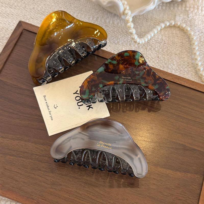 Sweet Color Block Acetate Hair Clip Women's Temperament Hairpins Simple Shark Clip Hair Accessories