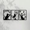 3 Metal Cat Statues Minimalist Decor Gift for Housewarming Holiday Home Office