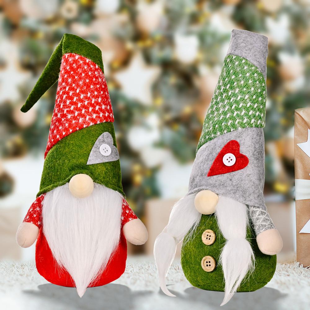 Whimsical Colorful Hat Rudolph Gnome Decoration In Soft Fabric For Joy Christmas