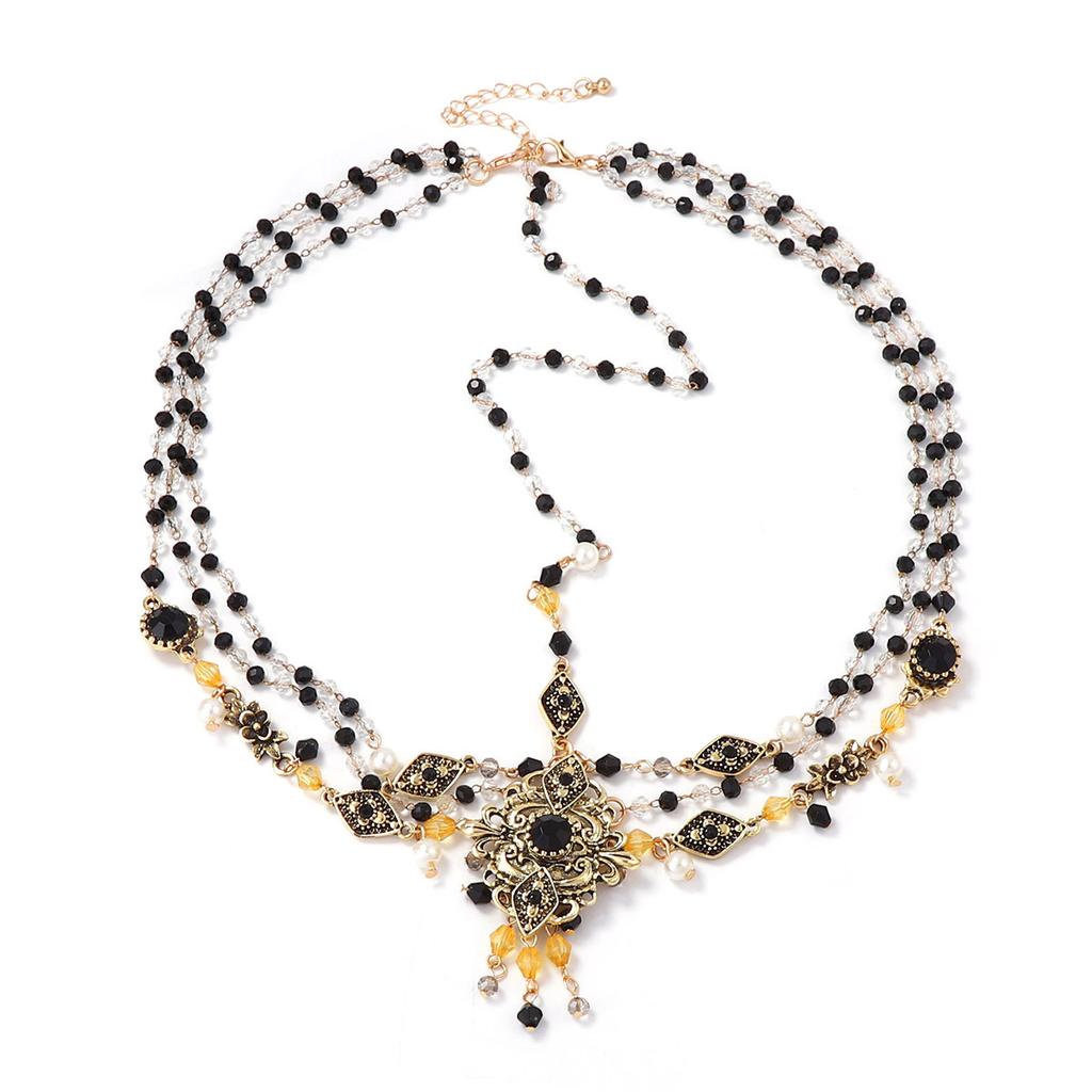 ZA cross-border exotic ethnic style can be worn twice, jewelry, alloy beaded fringed pendant, forehead chain, western style necklace.