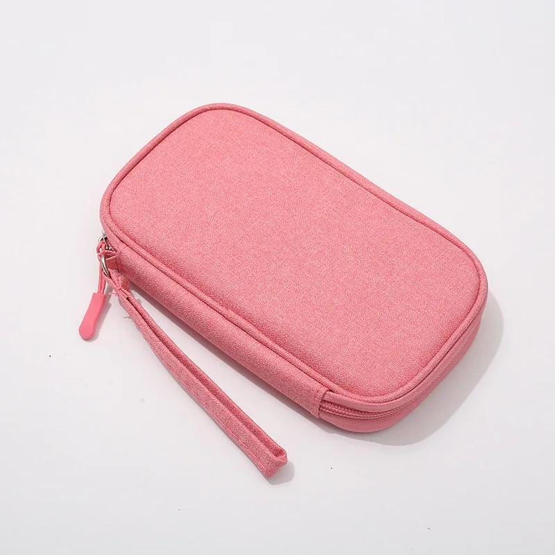 

1 шт., розовый/серый/черный/темно-синий дорожный портативный цифровой продукт сумка для хранения USB-кабеля для передачи данных органайзер для гарнитуры зарядное устройство сумка-шкатулка 19*11*3.5cm