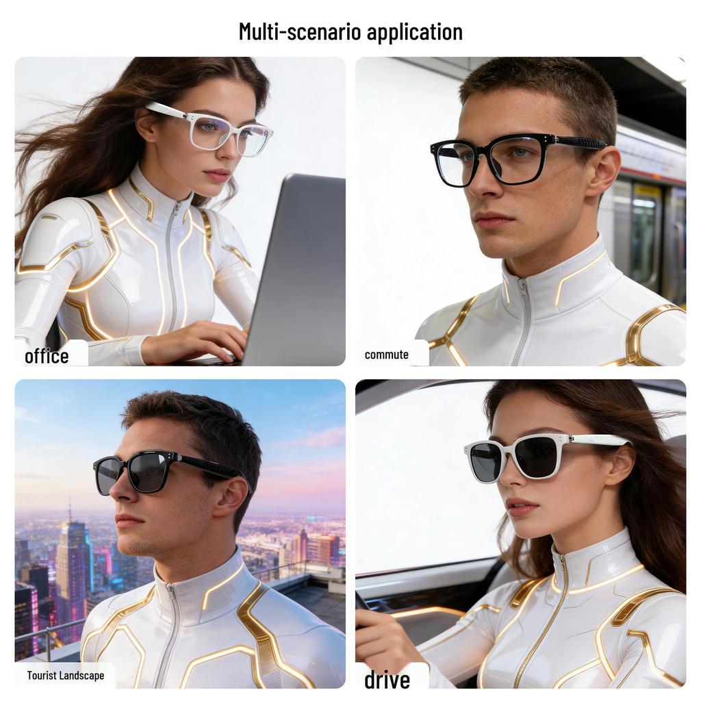 F66 AI Bluetooth Translation Glasses: Real-time 100+ Language Translation, Music & Calls Smart Eyewear