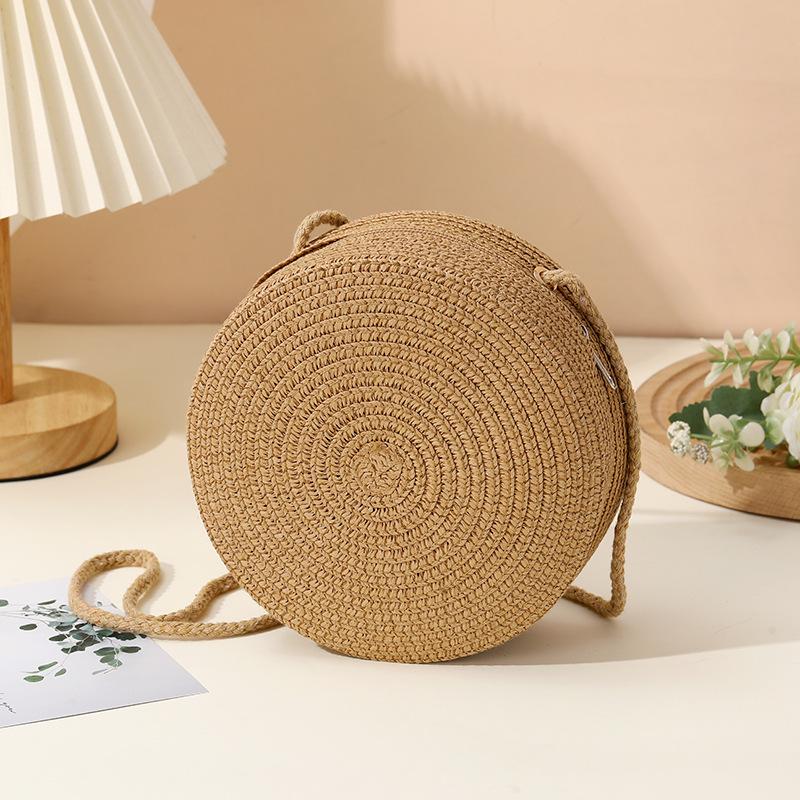 Summer straw bag woven bag seaside vacation new children's cute beach straw bag messenger change bag