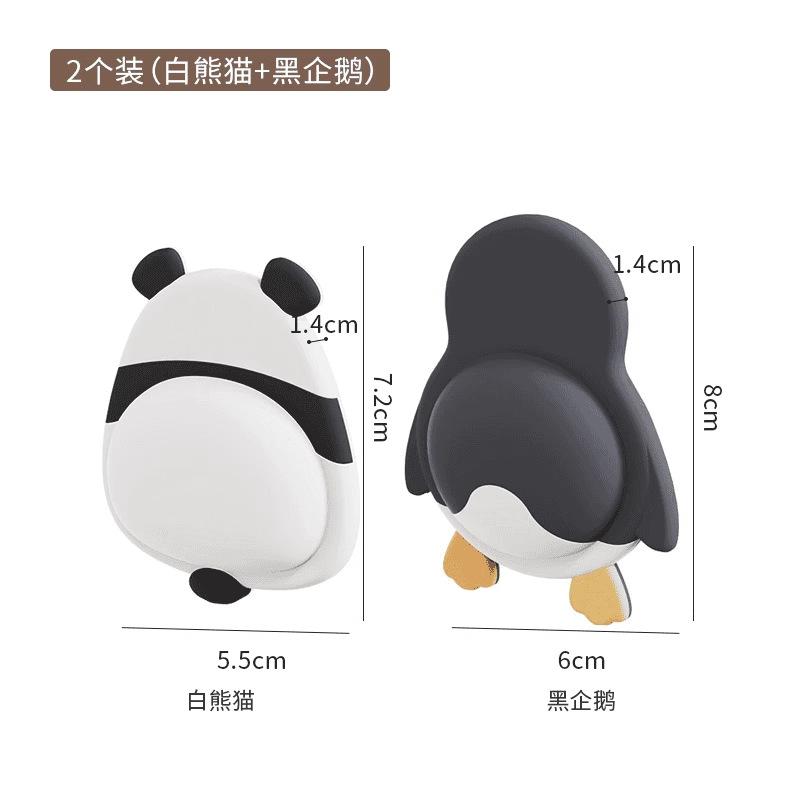 Silicone Cute Pet Anti-collision Pad, Soft Rubber Door Sticker, Anti-collision Artifact, Refrigerator Door Rear Wall Sticker, Penguin Panda Buffer Pad