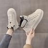 2025 autumn new high-top leather little white shoes women's explosion spring and autumn Korean version versatile platform sports shoes ins tide