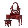 1:12 Puppenhaus Miniatur Schlafzimmermöbel Schminktisch Hocker Modell Spielzeug Zubehör Simulation