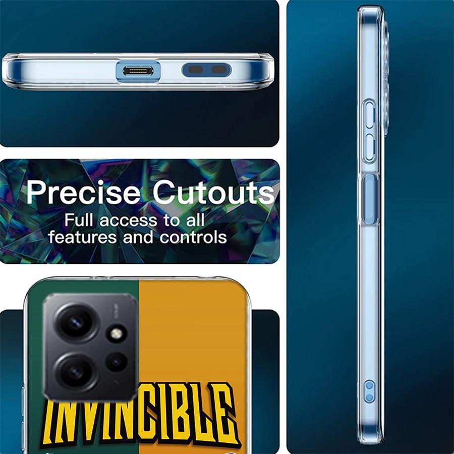 Kreslený neporazitelný kryt na telefon pro Redmi 12 13C 12C 15C 9 10 10C Note 13 Pro Plus 14 15 Pro 9T 9C 9A TPU měkký kryt Průhledný mobilní Ca