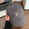 Hat Women's peaked cap Spring and summer letter embroidered baseball cap Large head circumference Show face Small sun hat Men