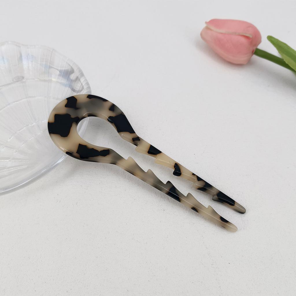 13cm Fashion U-Shaped Hairpin Hair Fork Trendy Acetic Acid Material Hair Clip Headwear Accessories for Women Girls Retro Jewelry