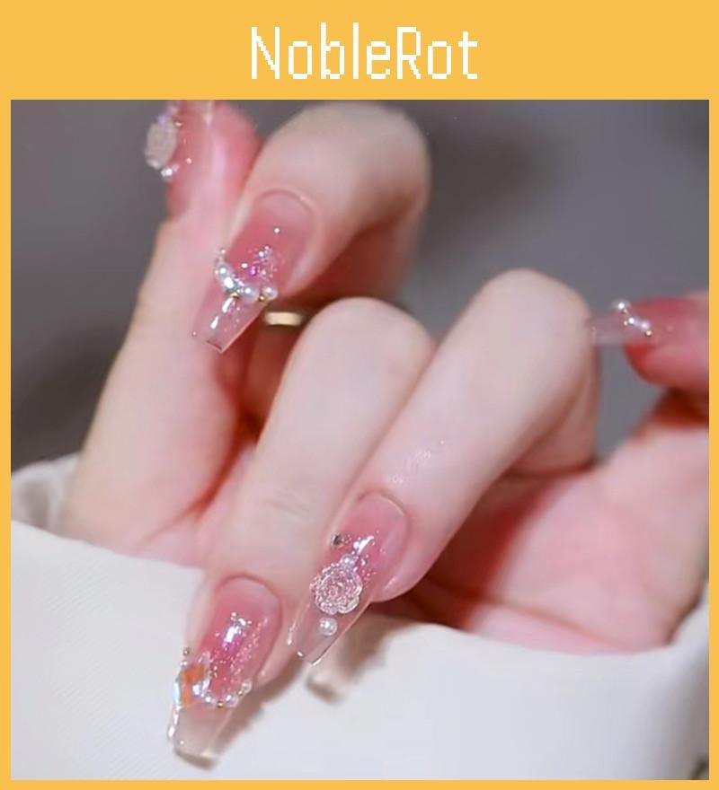 Niedliche und glitzernde B461 Nagelstücke, handgefertigt, tragbar und trendig, künstliche Nägel im Großhandel