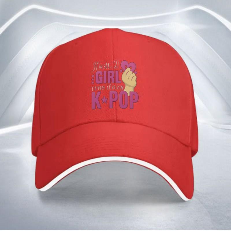 KPOP Girl Finger Heart Baseball Cap Polyester Adjustable Casual Hat for Adult Unisex Outdoor Sports