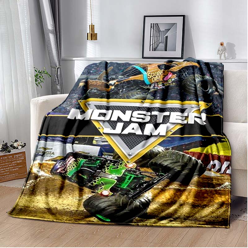 Monster Jam Grave Digger Truck Hot Wheels Sofa Blanket Lightweight Warm Insulation Blanket Bed Office Car Knee padsThrow Blanket