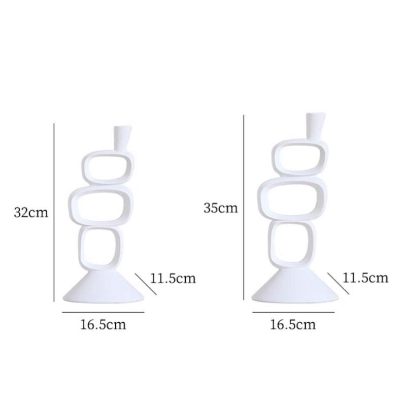 Resin Candlestick Geometric Hollowed Candle Holder Elliptical Circle Candle Stick Holder Wedding Centerpieces Home Decoration