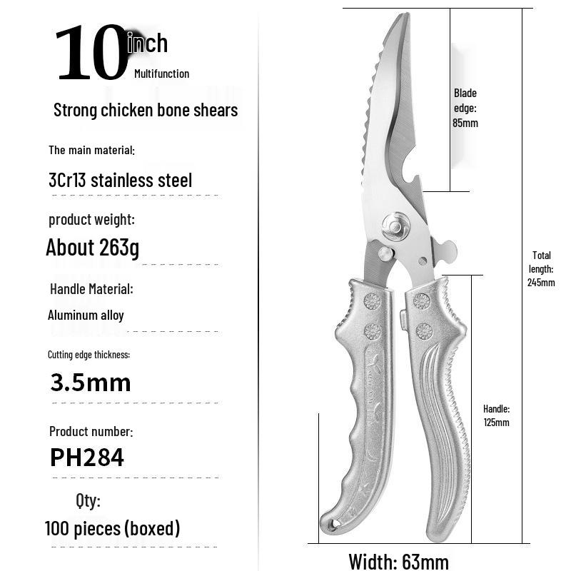 Multifunctional German Titanium Steel Kitchen Scissors for Poultry and Bones - Food Grade