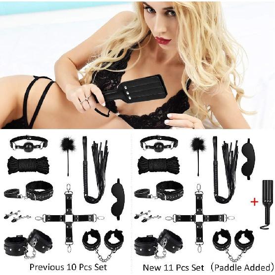 UTIMI Bondage for Sex 11 Pcs BDSM Leather Bondage Sets Restraint Kits for Women and Couples