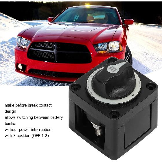 KIMISS Battery Isolator Kit, 300A Battery Selector Switch Heavy Duty 3 Position Marine Battery Cut Off Switch for RV Boat