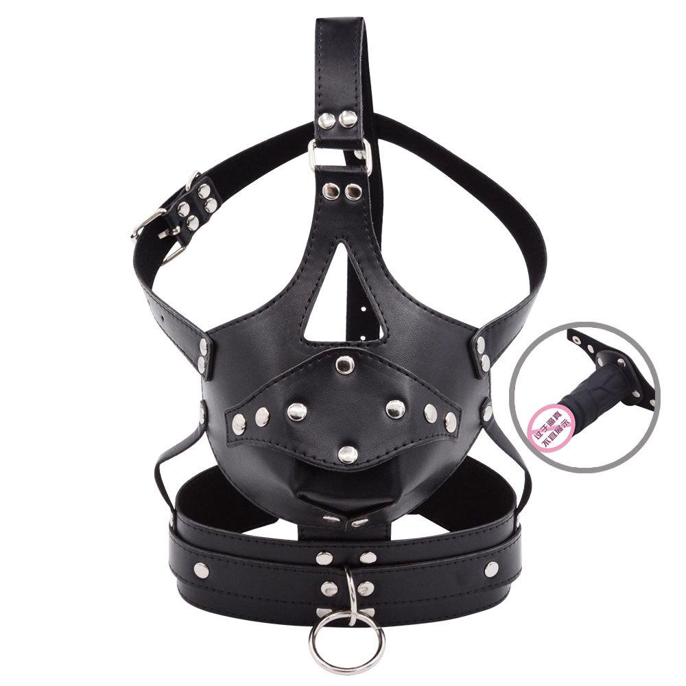 Horse Harness-Type Penis Ball Gag Mask Hat Sexy Training an Engine of Torture Adult Supplies Alternative Sex Toy SM Headgear