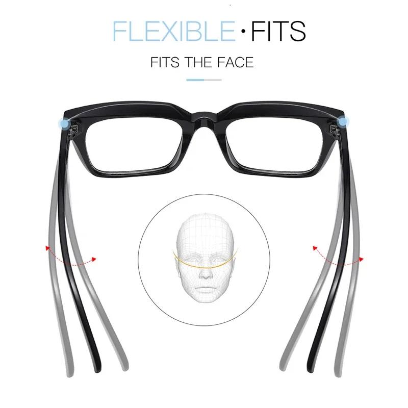 Oversized Square Reading Glasses Men Women Large Frame Presbyopia Eyewear HD Lens Diopter 0 To +4 0 Portable