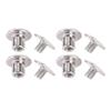 100 Sets Rivet and Screw Stainless Steel M2.5 Flat Round Head Rivet Fastener Set for Leather Crafts Clothing Decoration