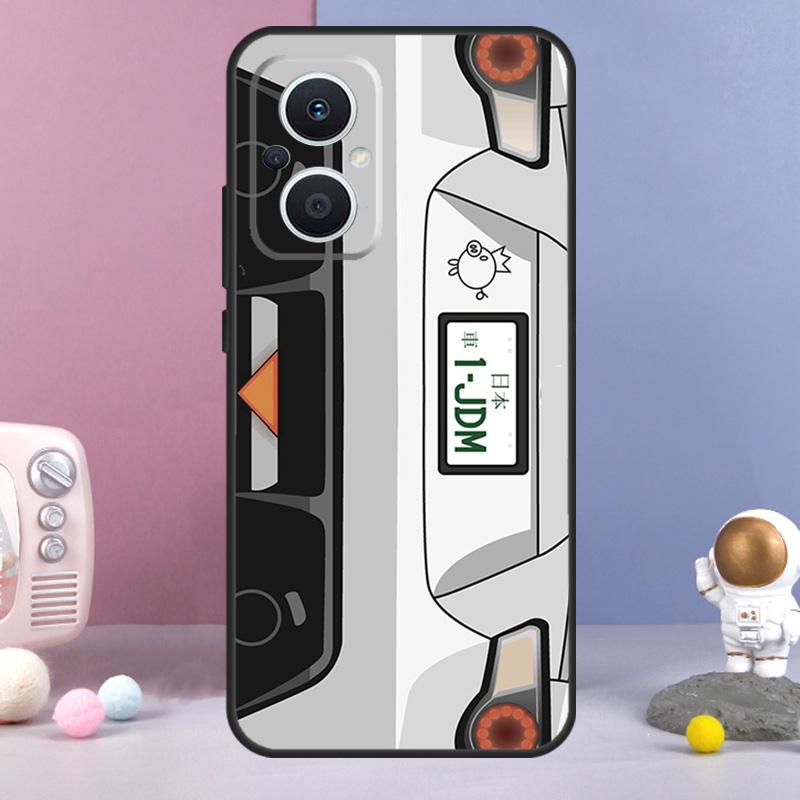 Car Back Cartoon Art JDM Funda For OPPO Reno 11 F 12F 13F 14F 10 12 13 14 Pro 7 8 Lite OPPO Find X9 X6 X5 X8 Pro Case
