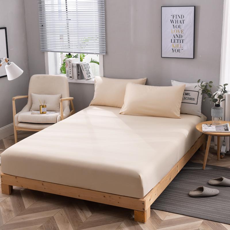 Nordic Solid Color Fitted Mattress Protector Pad with Elastic Band