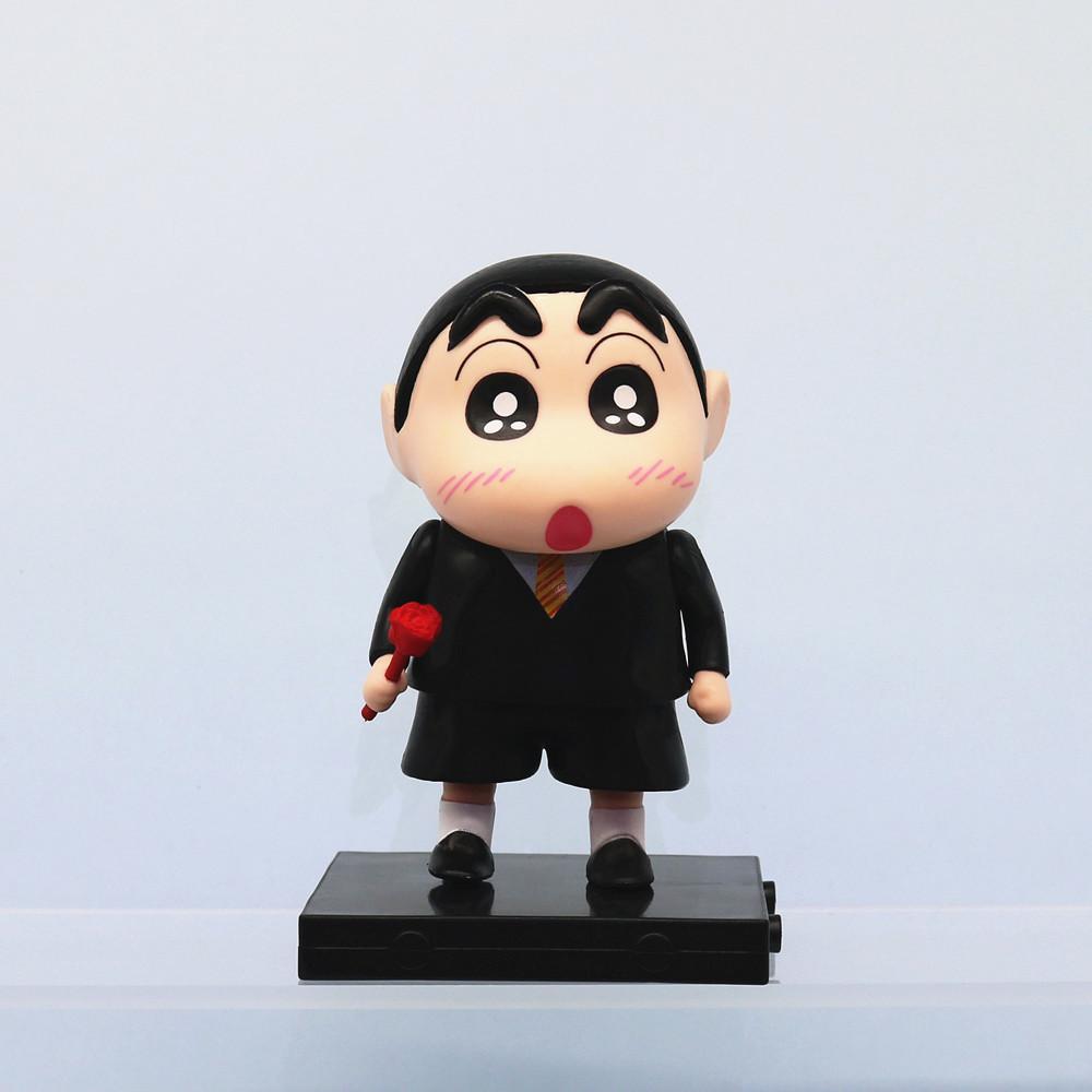 Shinchan Pvc Crayon 6 Pcs Mini Anime Model Toys Cake Decoration Cute Doll