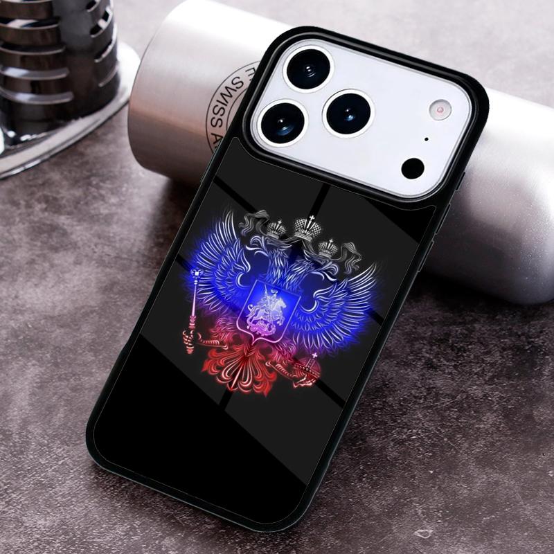 Russia Coat of Arms soft Phone Case for iPhone 17 16 15 Pro Max Air 14 13 12 11 Plus Shockproof Capa Cover